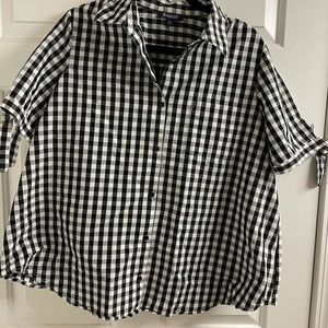 Romans black/white gingham blouse 16W